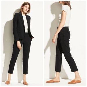 NEW Vince. Tapered Black Crepe Trousers Dress Pants